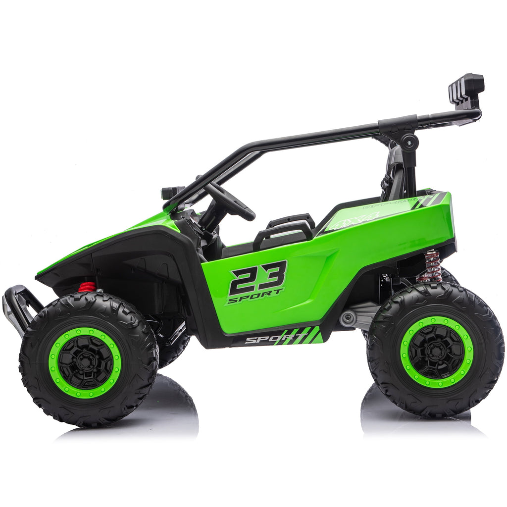 Sunnyfree 24V Ride on Toys 2 Seater UTV for Kids, 4WD 800W Electric Car with Parent Remote Control, LED Lights, Bluetooth Music, Roll Cage, Black