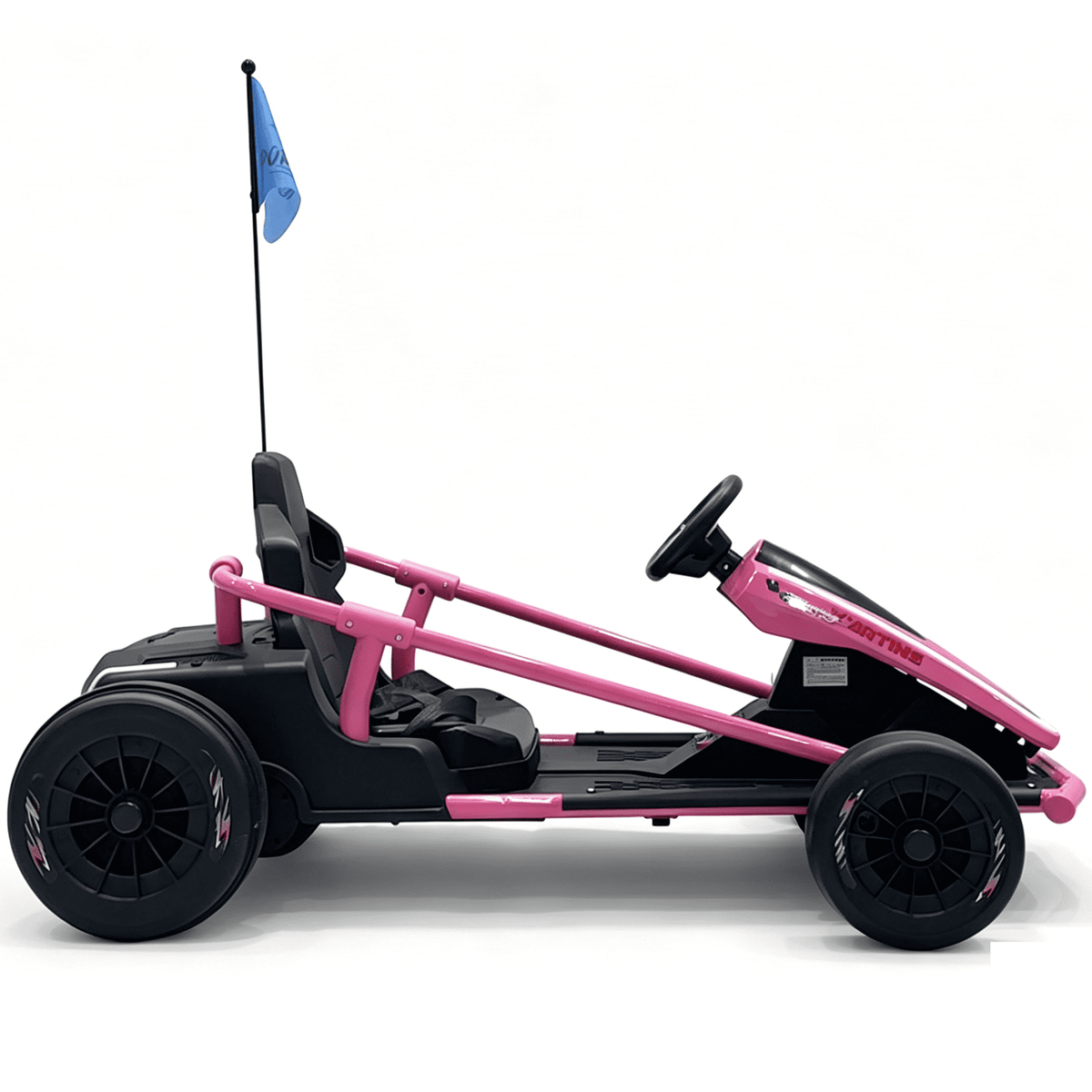Sunnyfree 24 Volt Ride on Toys for Kids, 14Ah Electric Go Kart with Remote Control, 5–10 MPH, Drift Function, 2×200W Motors, Bluetooth Music, LED Lights, Seat Belt, Blue