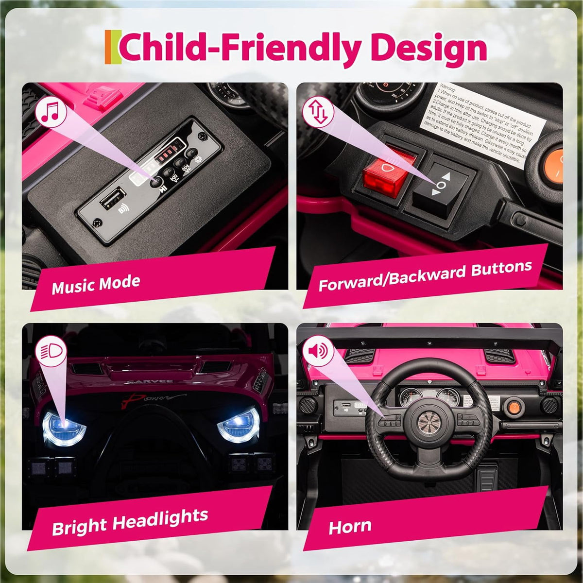 12V Electric Ride-On Truck, 4-Wheel Ride-On Car with Parent Remote Control, Dual 35W Motors, Spring Suspension, 3 Speeds, Bluetooth, LED Lights