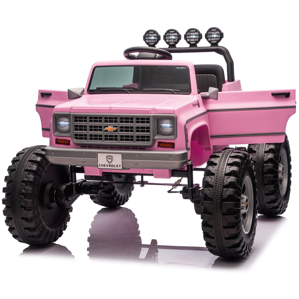 Sunnyfree Upgraded 4WD Chevrolet Cheyenne 24 Volt Ride on Toys, Electric Car for Kids, Power Truck Wheels with Remote, Bluetooth, USB, LED Lights, Black