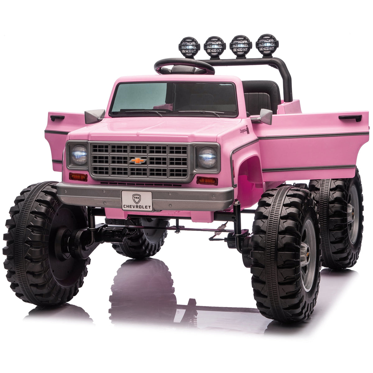 Sunnyfree Upgraded 4WD Chevrolet Cheyenne 24 Volt Ride on Toys, Electric Car for Kids, Power Truck Wheels with Remote, Bluetooth, USB, LED Lights, Black