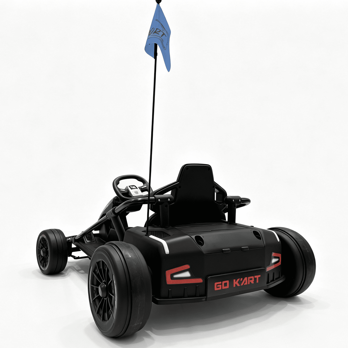 Sunnyfree 24 Volt Ride on Toys for Kids, 14Ah Electric Go Kart with Remote Control, 5–10 MPH, Drift Function, 2×200W Motors, Bluetooth Music, LED Lights, Seat Belt, Blue