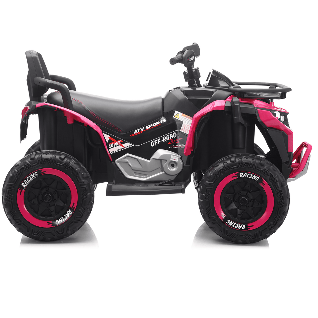 Funride 24 Volt Ride on Toys with Remote Control, Oversized ATV for Kids, 2-Seater 4 Wheeler for Toddlers, Power Car Wheels with Music, Bluetooth, Headlights, EVA Tires, Pink