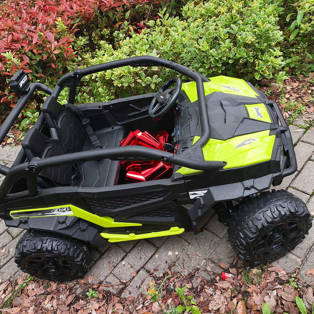 Sunnyfree 24 Volt Ride on Toys for Kids, 4WD 2 Seater Electric UTV Ride on Car with 800W Powerful Motors, Remote Control, Power Car Wheels, Four-Wheel Suspension, Bluetooth Music, LED Lights, Black