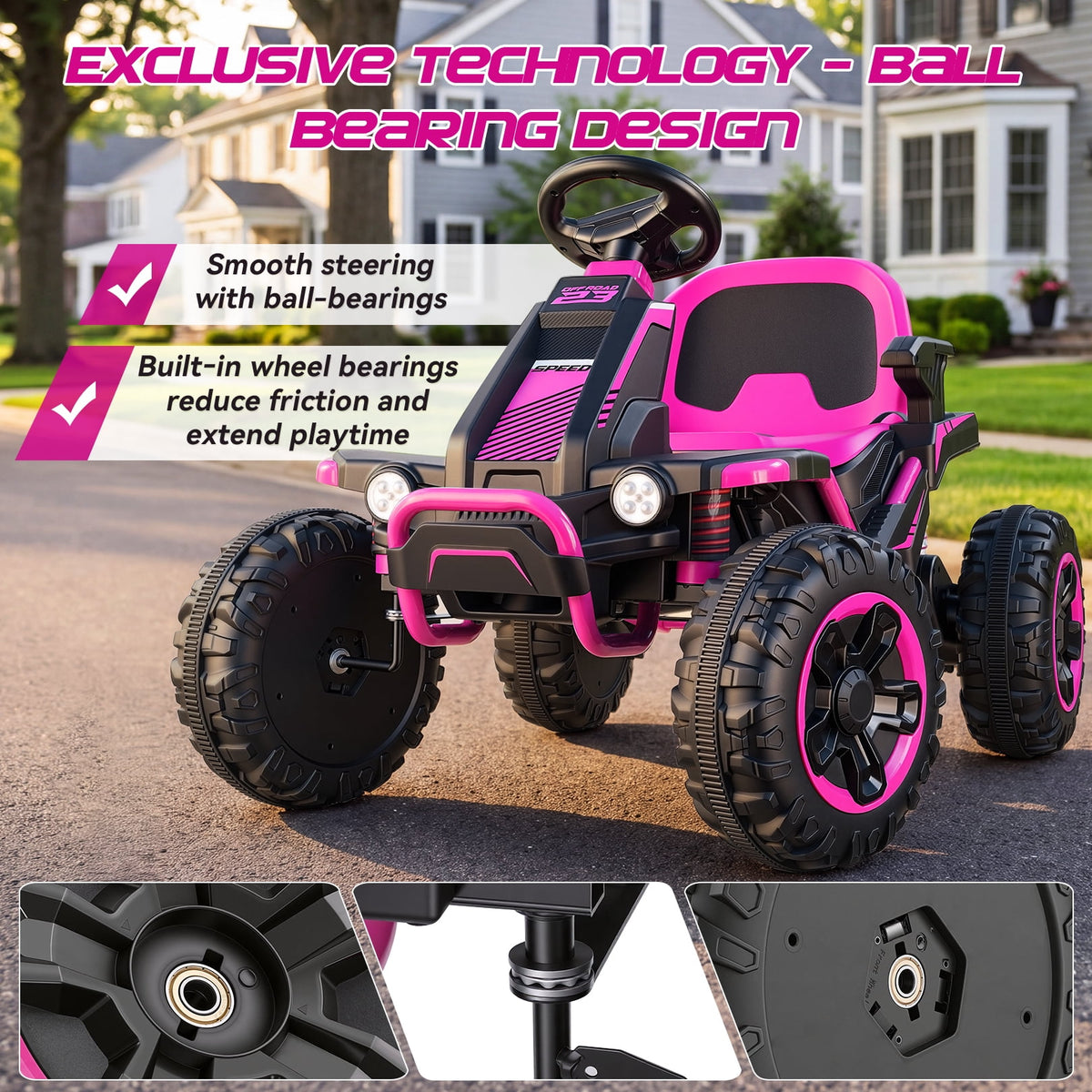 VIBESPARK 36V Ride on Toys for Big Kids Ages 6-12, 600W Ride on Cars up to 5.9 mph, Powerful 4 Wheeler Quad, Ride on ATV W/ Adjustable Seat, Ball-bearing Design, Power Display, Light Control, Green