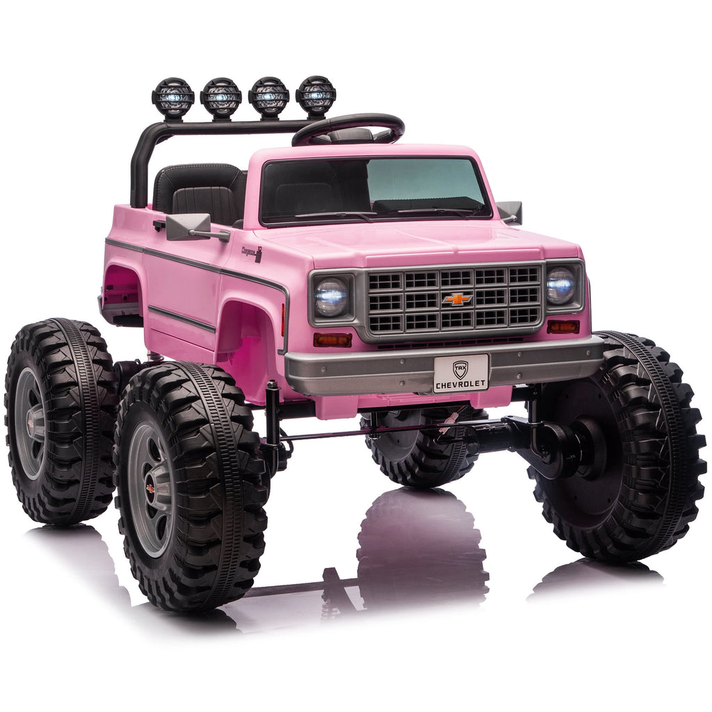 Sunnyfree Upgraded 4WD Chevrolet Cheyenne 24 Volt Ride on Toys, Electric Car for Kids, Power Truck Wheels with Remote, Bluetooth, USB, LED Lights, Black