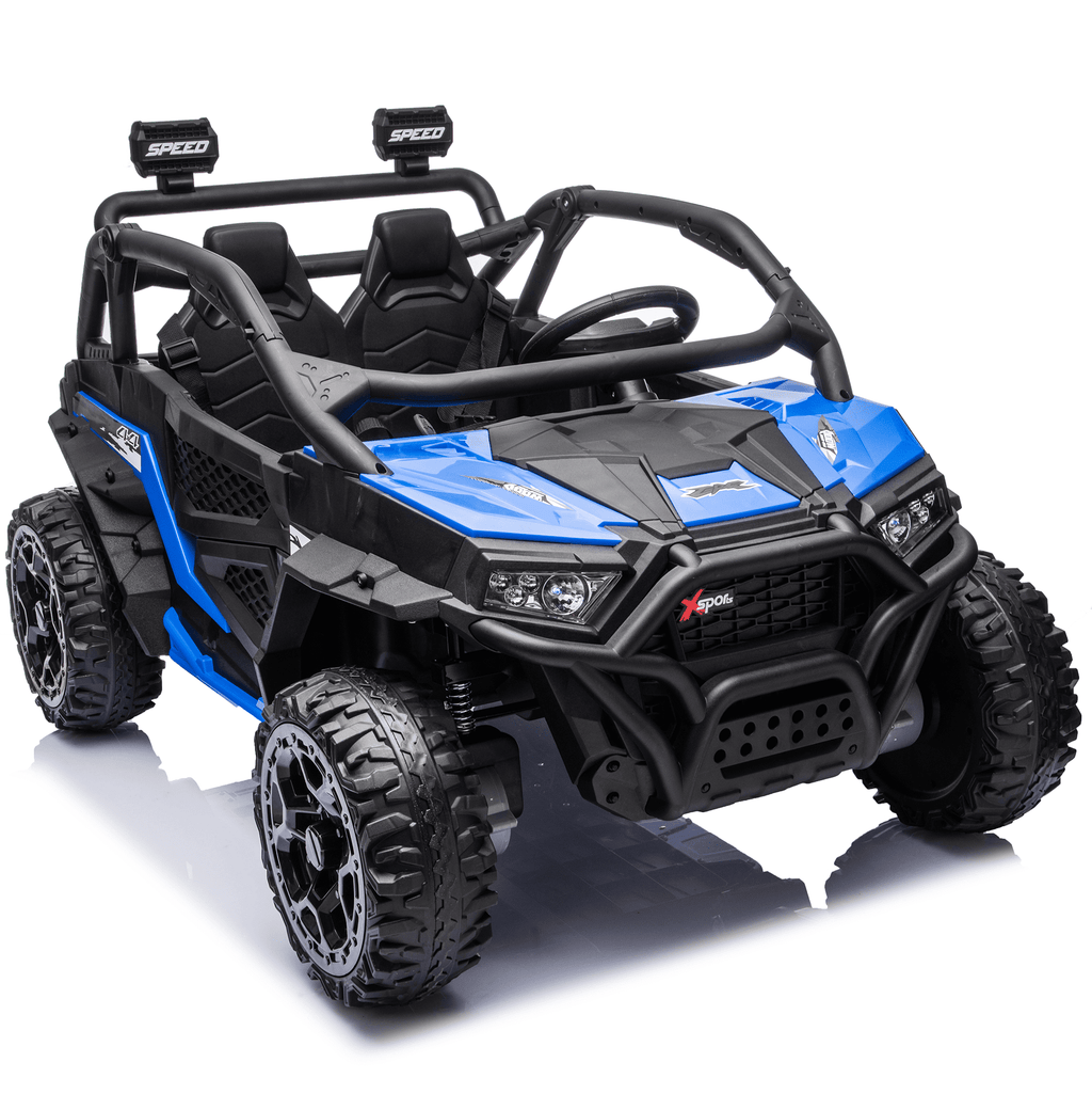 Zukpow 24V Ride Ons for Kids, 2 Seater Electric Car with Remote Control, 4x200W Motors, Power Car Wheels Ride on Toys UTV with Bluetooth Music, USB, Slow Start, LED Lights, Rear Storage Box, Black