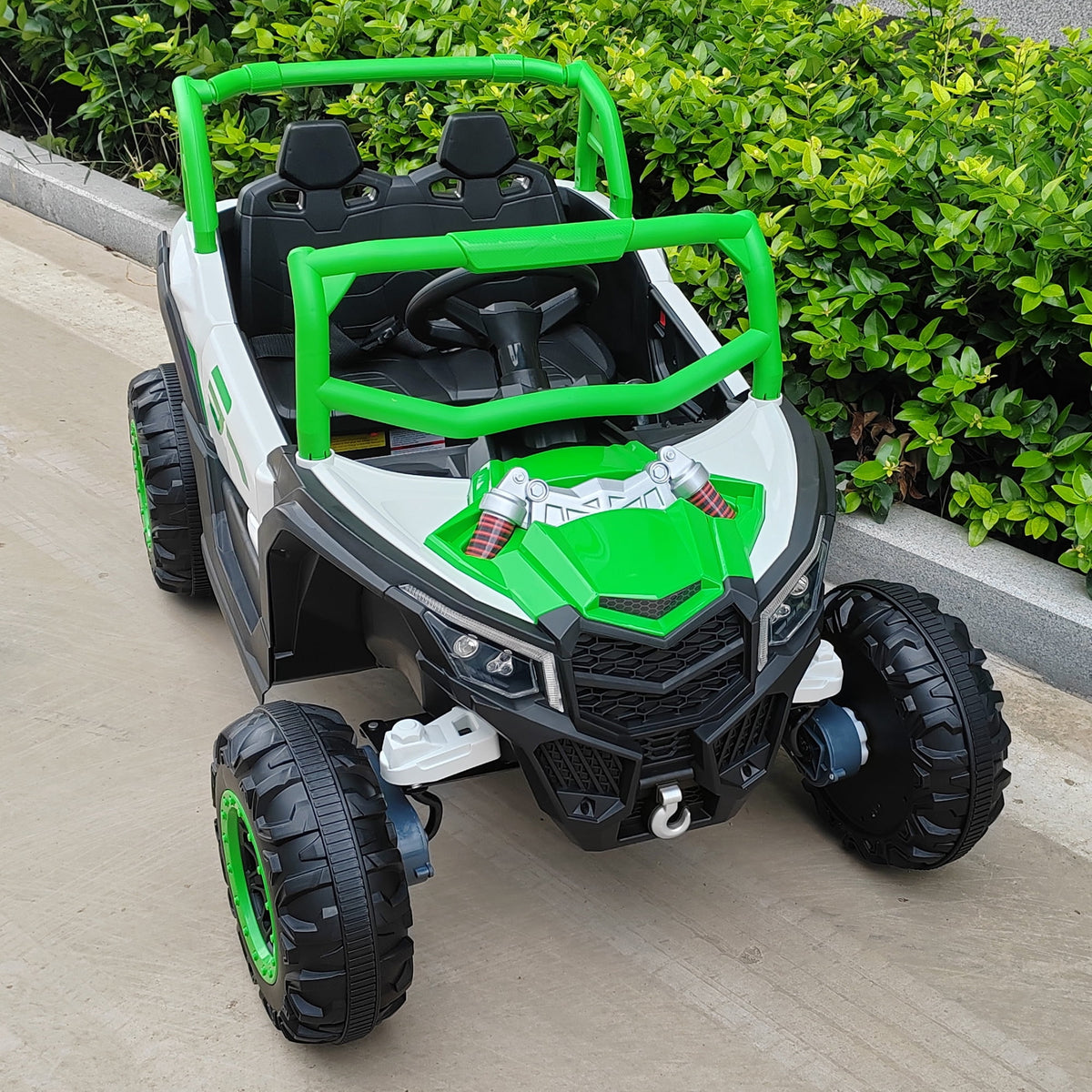 Sunnyfree 24 Volt Ride on Toys, 4WD Electric Car for Kids, Power Car Wheels with Remote Control, Bluetooth, Spring Suspension, LED Light, Pink