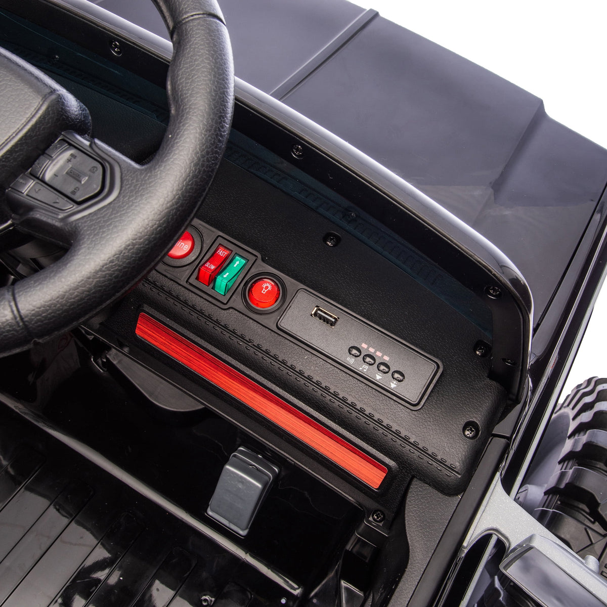 Sunnyfree 4WD Chevrolet Cheyenne 24 Volt Ride on Toys, 2 Seater Power Truck Wheels with Remote, Bluetooth, USB, LED Lights, Blue