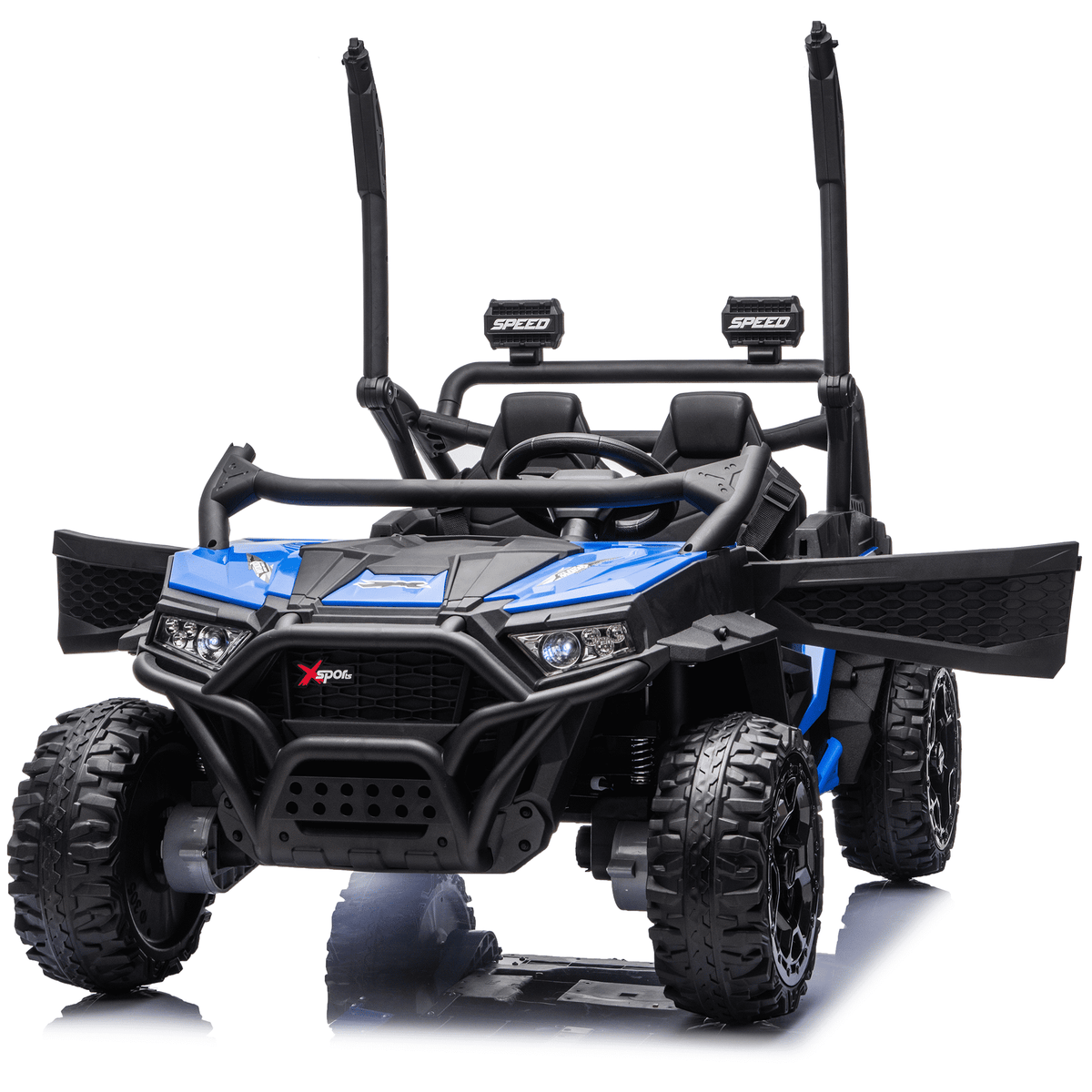 Zukpow 24V Ride Ons for Kids, 2 Seater Electric Car with Remote Control, 4x200W Motors, Power Car Wheels Ride on Toys UTV with Bluetooth Music, USB, Slow Start, LED Lights, Rear Storage Box, Black