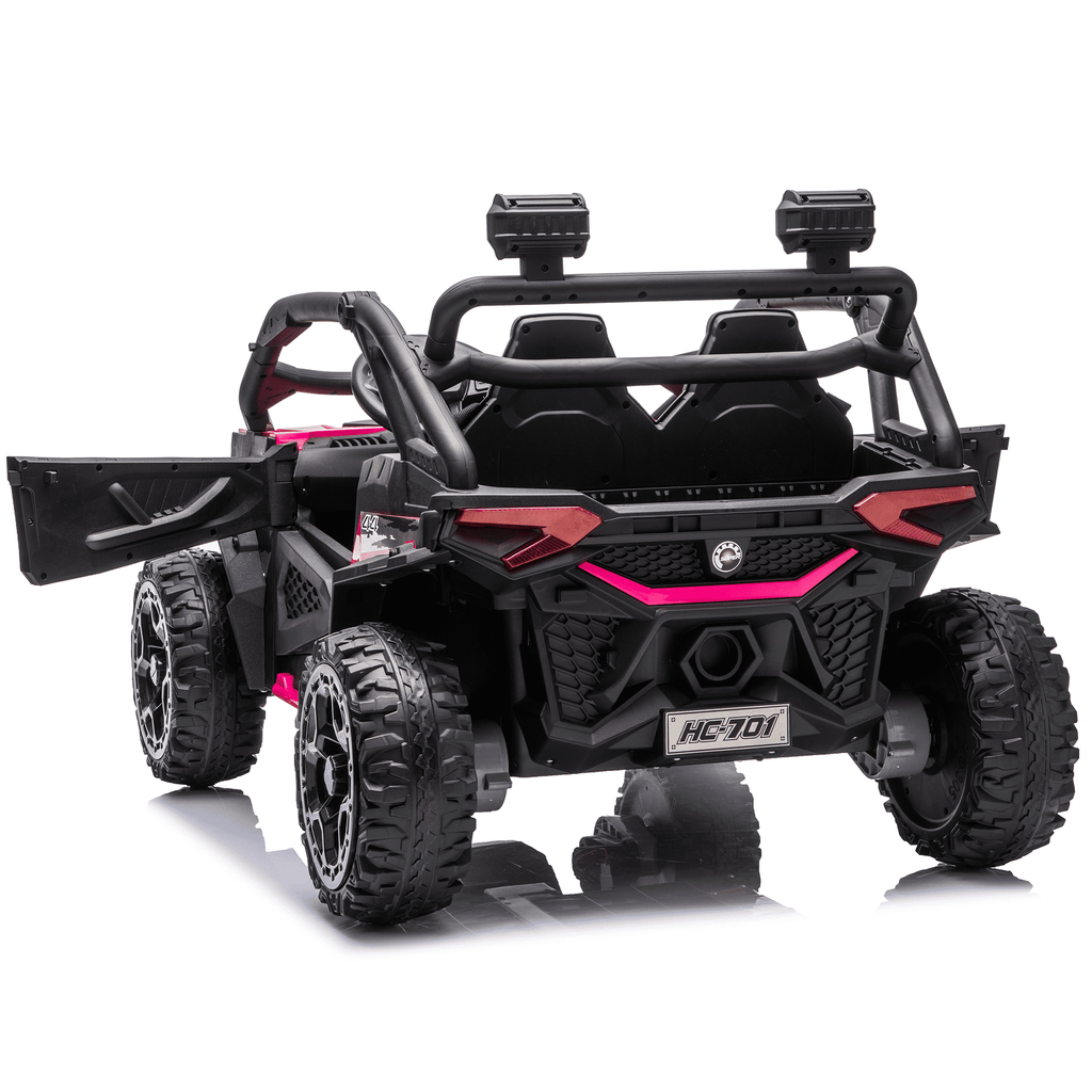 Sunnyfree 24 Volt Ride on Toys for Kids, 4WD 2 Seater Electric UTV Ride on Car with 800W Powerful Motors, Remote Control, Power Car Wheels, Four-Wheel Suspension, Bluetooth Music, LED Lights, Black