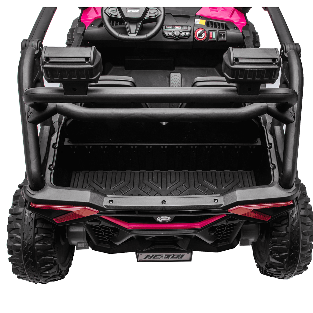Sunnyfree 24 Volt Ride on Toys for Kids, 4WD 2 Seater Electric UTV Ride on Car with 800W Powerful Motors, Remote Control, Power Car Wheels, Four-Wheel Suspension, Bluetooth Music, LED Lights, Black
