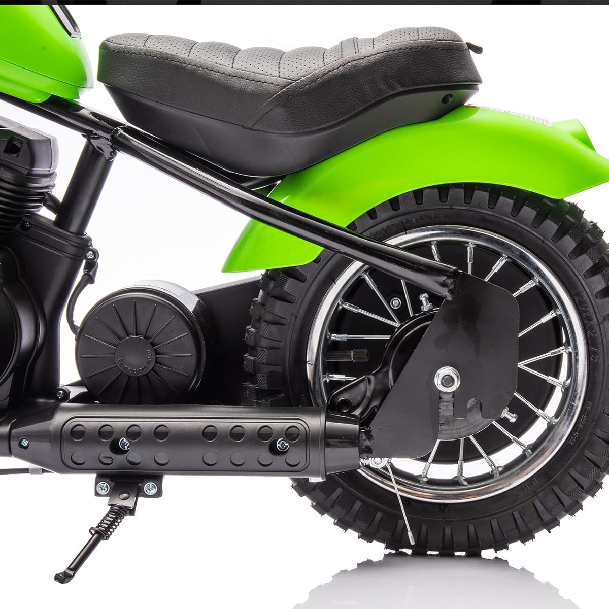 24V Electric Dirt Bike, 250W Motorized Motorcycle with LED Light, Leather Seat, 2 Speeds up to 14 MPH, Up to 60 Minutes Runtime,Green