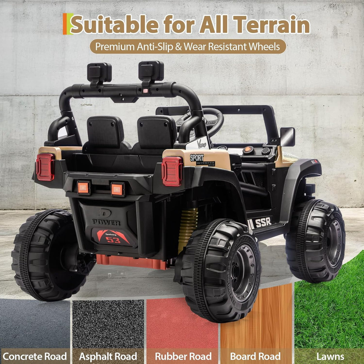 12V Electric Ride-On Truck, 4-Wheel Ride-On Car with Parent Remote Control, Dual 35W Motors, Spring Suspension, 3 Speeds, Bluetooth, LED Lights