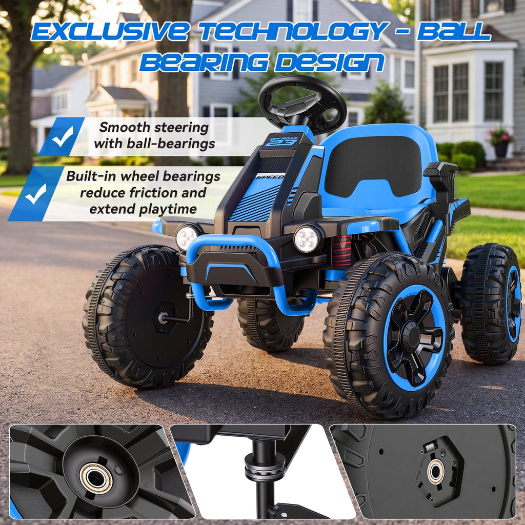 VIBESPARK 36V Ride on Toys for Big Kids Ages 6-12, 600W Ride on Cars up to 5.9 mph, Powerful 4 Wheeler Quad, Ride on ATV W/ Adjustable Seat, Ball-bearing Design, Power Display, Light Control, Green