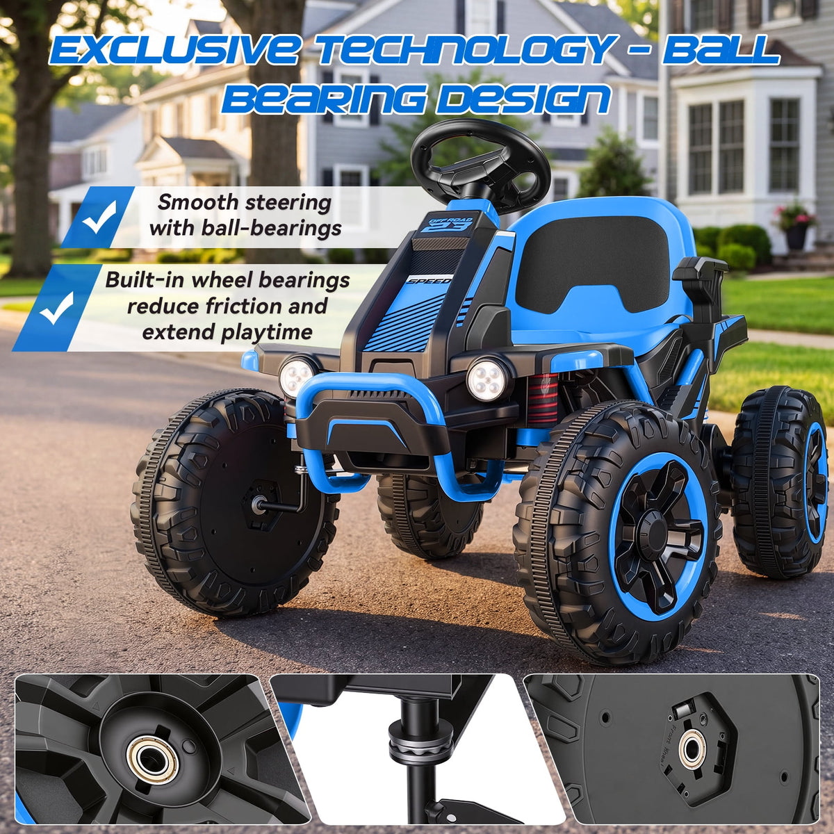 VIBESPARK 36V Ride on Toys for Big Kids Ages 6-12, 600W Ride on Cars up to 5.9 mph, Powerful 4 Wheeler Quad, Ride on ATV W/ Adjustable Seat, Ball-bearing Design, Power Display, Light Control, Green