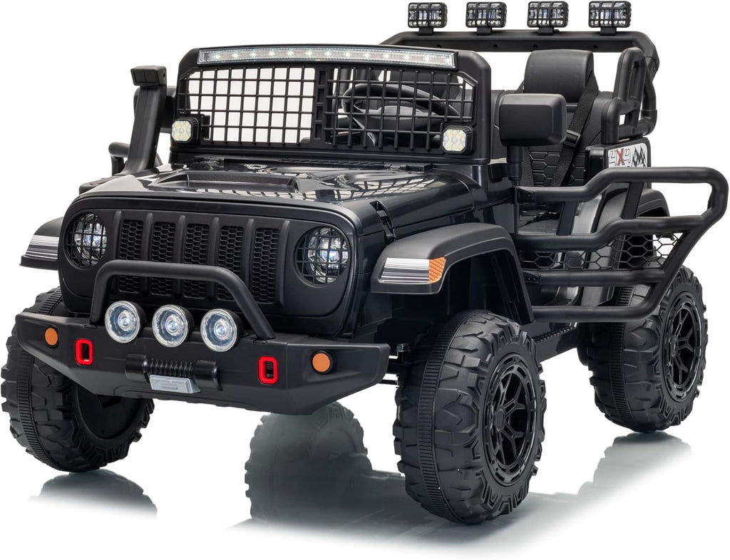 24V 2-Seater Electric Ride-On Car, 2x200W Motors, Parent Remote Control, 4-Wheel Shock Absorbers, 1.8-4 MPH, Bluetooth, LED Lights, 132 Lbs