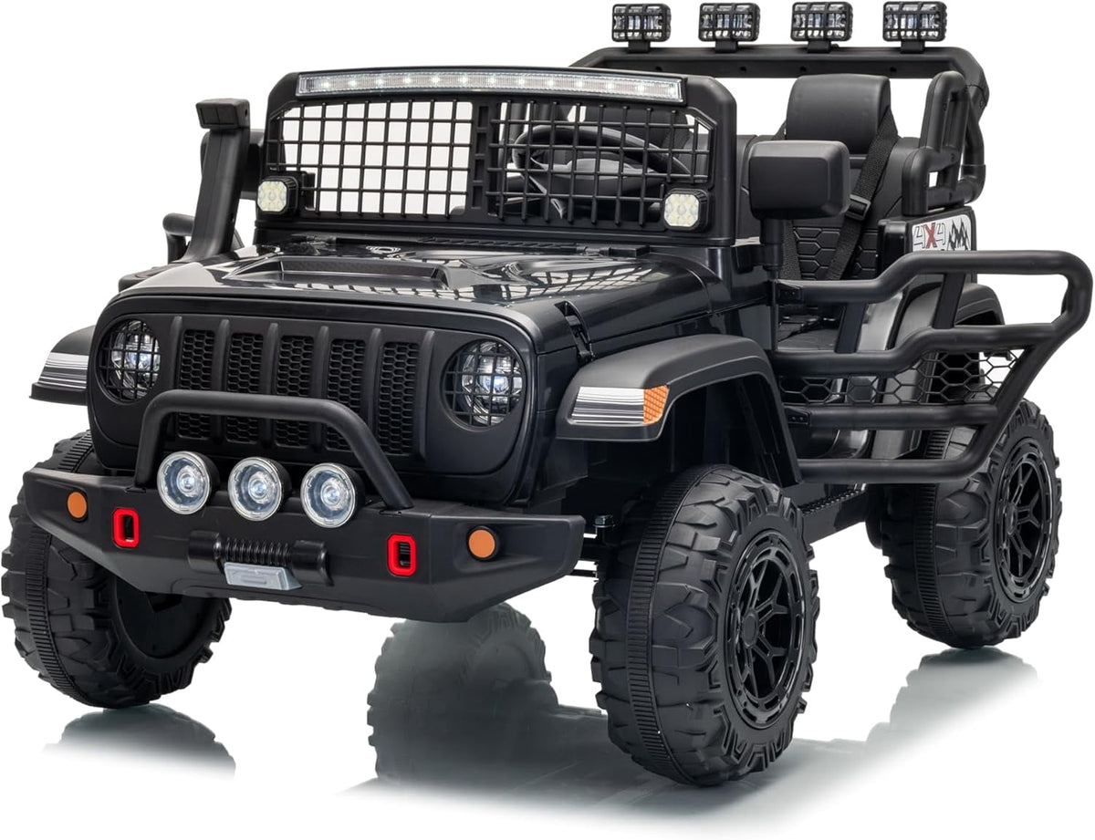 24V 2-Seater Electric Ride-On Car, 2x200W Motors, Parent Remote Control, 4-Wheel Shock Absorbers, 1.8-4 MPH, Bluetooth, LED Lights, 132 Lbs