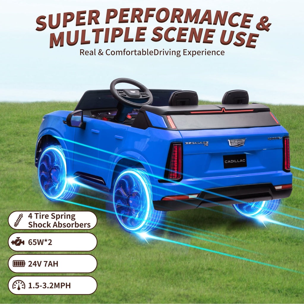 24V Licensed luxury car 2-Seater Electric Ride-On Car for Kids – Battery Powered – Parental Remote Control – 4-Wheel Suspension – Smooth Start – LED Lights – Music – Gift for Boys & Girls – Blue