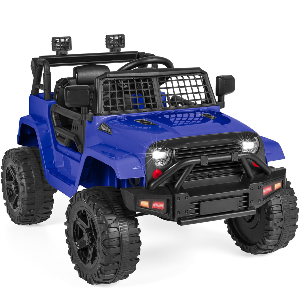Best Choice Products 12V Kids Ride On Truck Car w/ Parent Remote Control, Spring Suspension, LED Lights - Hot Pink