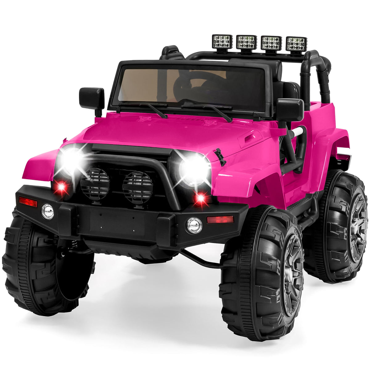 Best Choice Products Kids 24V 2-Seater Electric Ride-On Car Truck w/ Parent Control, Bluetooth, LED Lights - Red