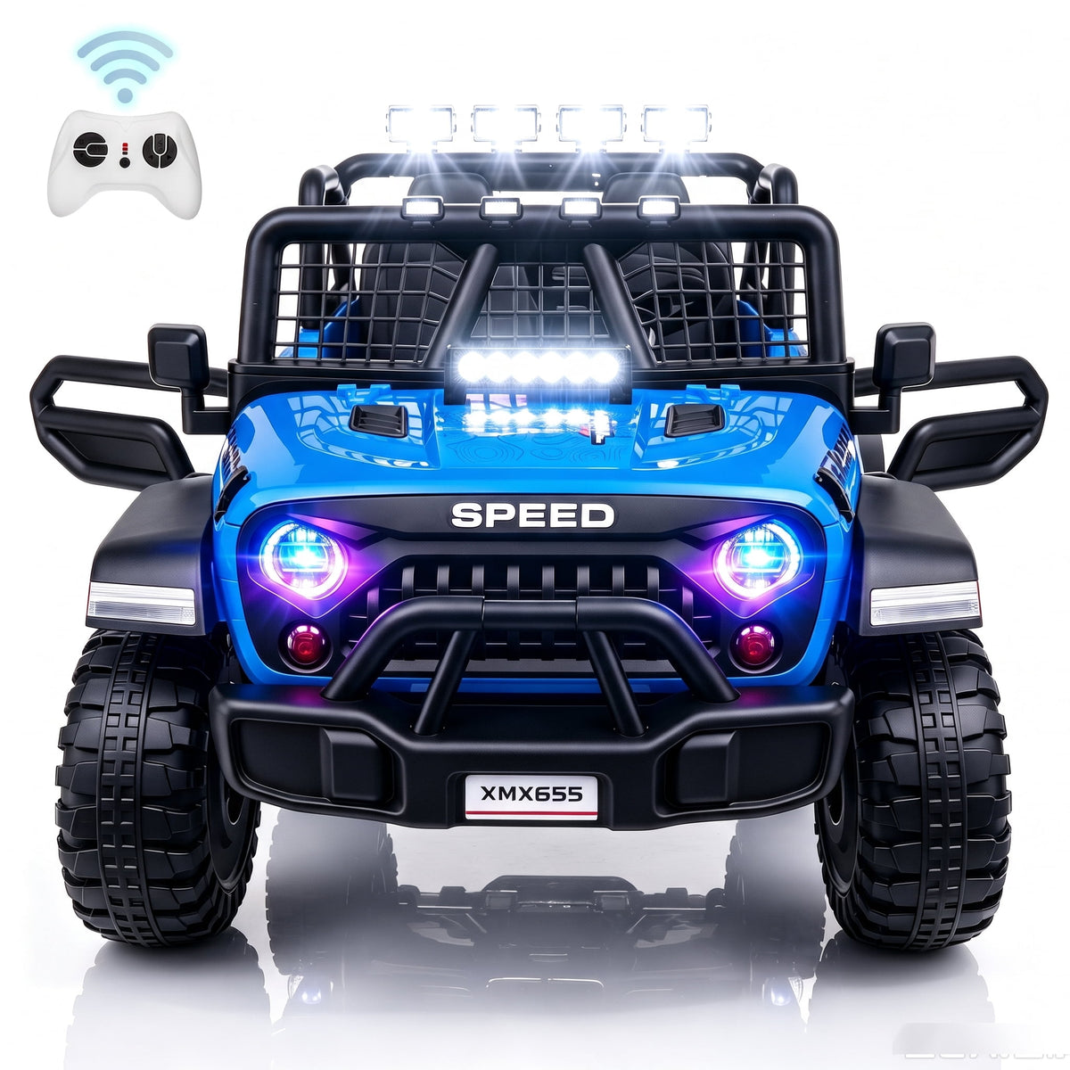 Farmdex 24 Volt 2 Seater Electric Truck Car for Kids, 400W Ride on Cars with Remote Control, Color Led Lights, Bluetooth Music, Spring Suspension,Powered Ride On Toys Gift for Boys & Girls