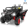 Funcid 24 Volt Ride on Cars, 2-Seater Ride on Toys with Remote Control, 400W Electric Car, Ride on UTV w/ Bluetooth, MP3, Suspension, Seat Belts, Volume Adjustment, Black
