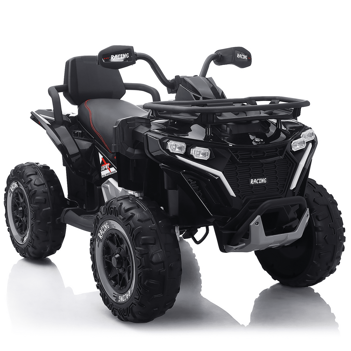 Funride 24 Volt Ride on Toys with Remote Control, Oversized ATV for Kids, 2-Seater 4 Wheeler for Toddlers, Power Car Wheels with Music, Bluetooth, Headlights, EVA Tires, Pink