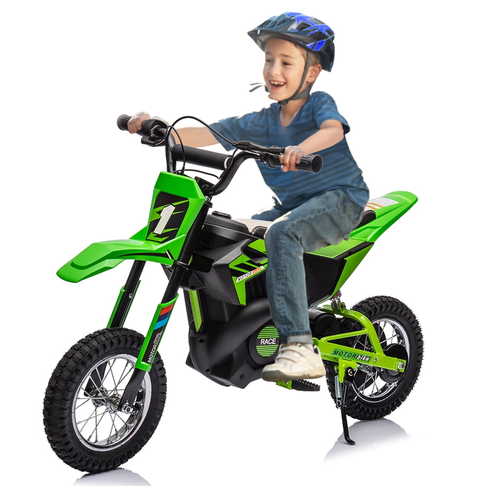 High-Speed 24V 250W Electric Off-Road Motorcycle – 13.6MPH Dirt Bike for Kids & Teens, Leather Seat, Disc Brake, Chain Drive, Air Tires, Twist Throttle, Ages 8-13, Red
