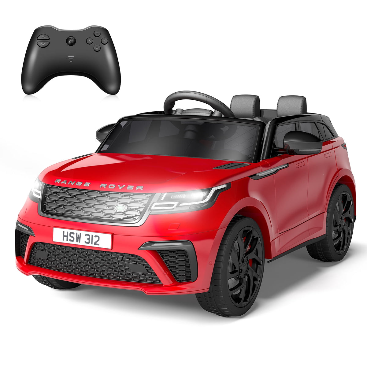 Licensed Land Rover 12V Kids Ride-On Electric Car – Remote Control, MP3, Rocking Mode, Pull Rod, Battery Powered Vehicle for Ages 4-8 – Toy Gift for Boys & Girls, Black