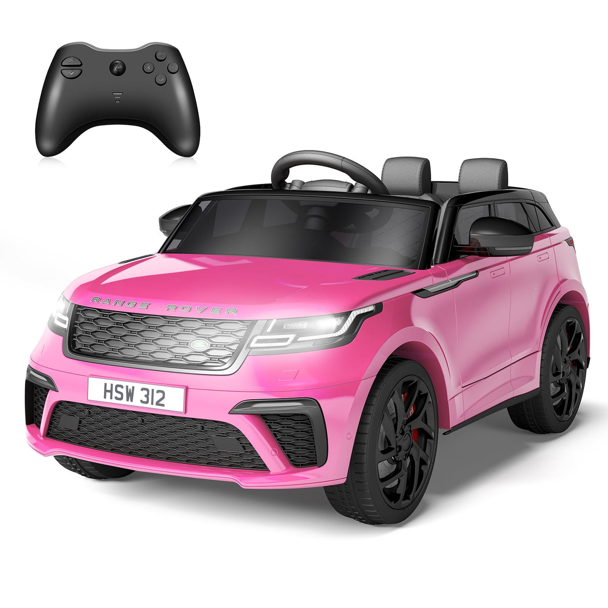 Licensed Land Rover 12V Kids Ride-On Electric Car – Remote Control, MP3, Rocking Mode, Pull Rod, Battery Powered Vehicle for Ages 4-8 – Toy Gift for Boys & Girls, Black