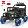 Officially Licensed Toyota FJ Ride On Toys 24V 800W, 4WD Kids Power Car Wheels for Boys Girls, 2 Seater Electric Car with Remote Control, 4 Motors, Music, LED Lights, Green