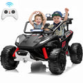 Sunnyfree 24V Ride on Toys 2 Seater UTV for Kids, 4WD 800W Electric Car with Parent Remote Control, LED Lights, Bluetooth Music, Roll Cage, Black