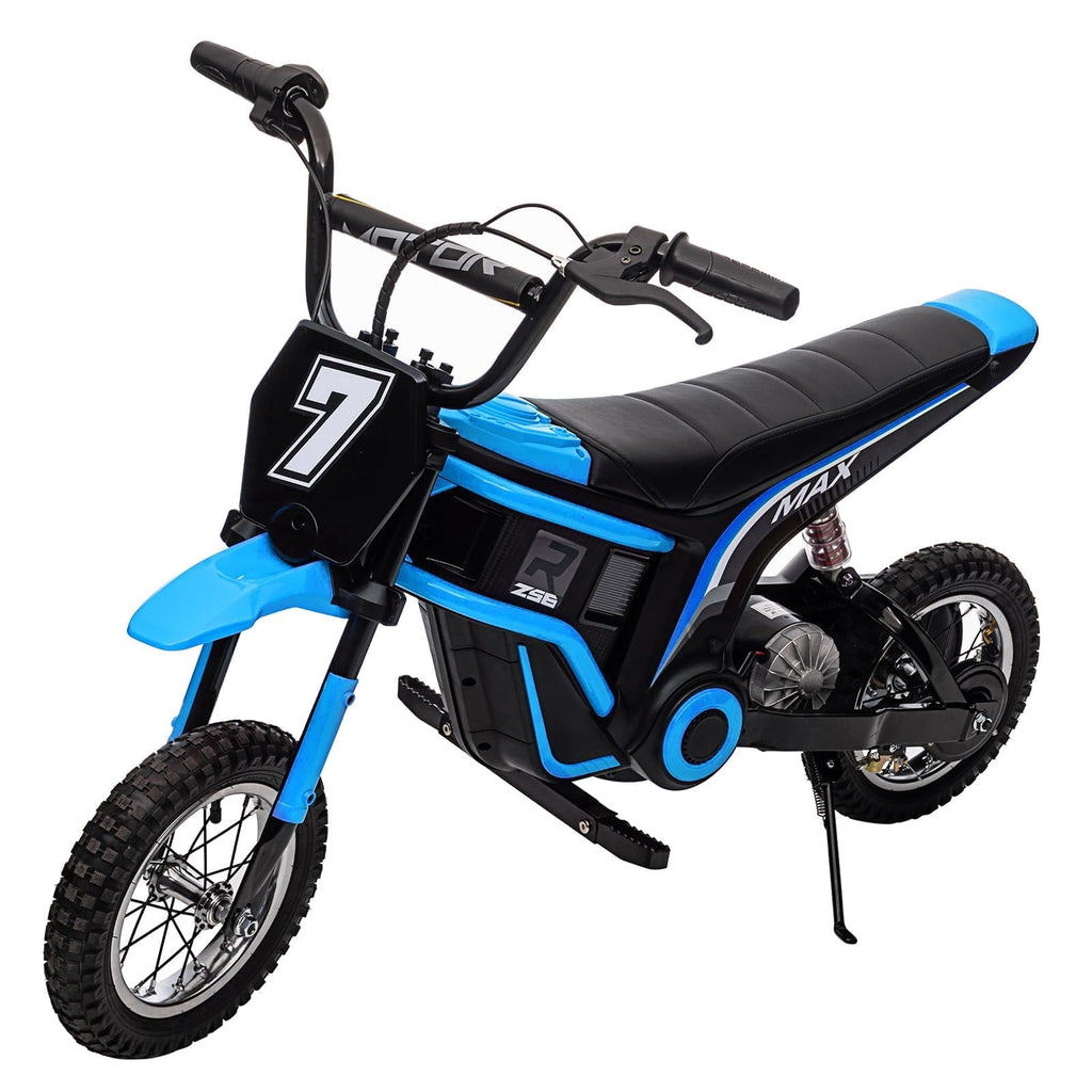 TROPOW 24 Volt Ride On Toys for Boys,Electric Dirt Bike for Kids - 350W Ride On Motorcycle, Ages 5+, Up to 14.29 MPH, 2-Speed Modes, Max Weight 135 Lbs, Blue