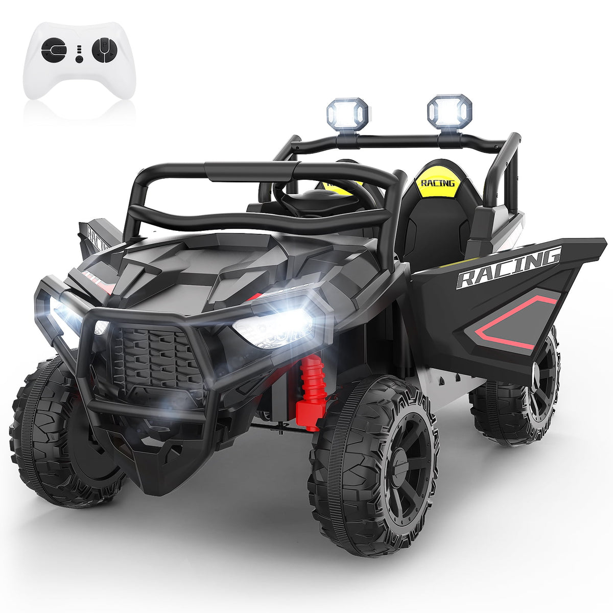 VIBESPARK 24 Volt 2 Seater Ride on Toys for Kids, Powered Ride on Cars with Remote Control, Electric UTV Car for 3-8 Boys Girls Gift w/ Bluetooth, LED Light, Music, Green