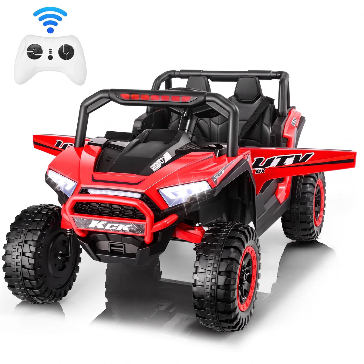 VIBESPARK 24 Volt Ride on Toys, 400W Electric Car for Kids, 2-Seater Ride on Cars w/ Battery Display, Spring Suspension, Bluetooth, LED Lights, Storage Box, Light Switch, Pink