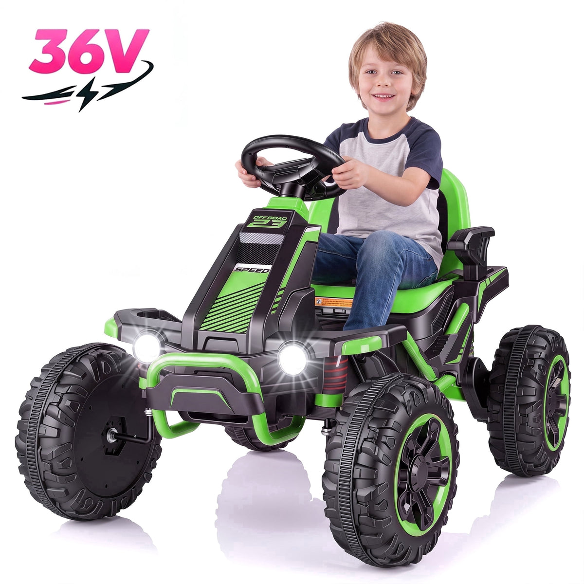 Funcid 36V Ride on Car for Kids, 4 Wheeler Electric Car with 600W Motors, Ride on Toy for Big Kids, Electric ATV with Spring Suspension, Bluetooth, Music, LED Lights, Pink