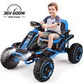 VIBESPARK 36V Ride on Toys for Big Kids Ages 6-12, 600W Ride on Cars up to 5.9 mph, Powerful 4 Wheeler Quad, Ride on ATV W/ Adjustable Seat, Ball-bearing Design, Power Display, Light Control, Blue
