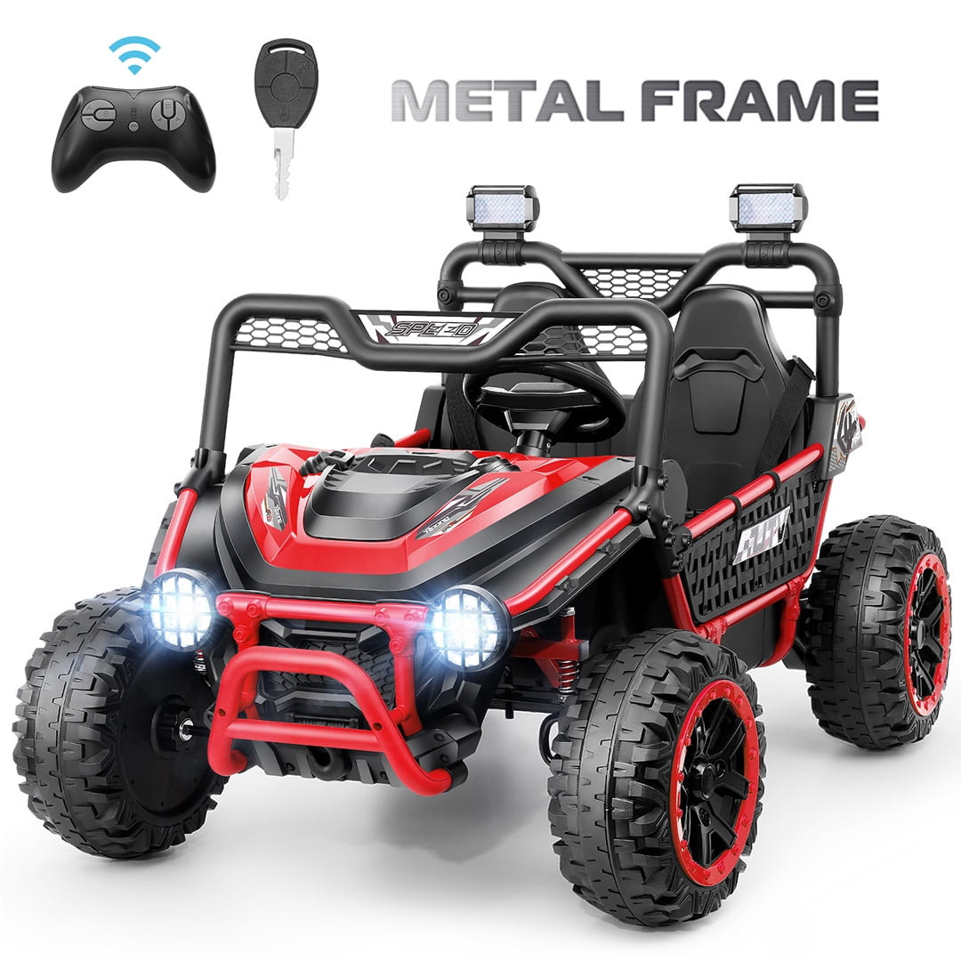 VIBESPARK XXL 24V Ride on Toys for Big Kids Ages 3-8, Key Start Metal Frame UTV with Power Display, 7AH Ride on Cars w/ 150W Motors, Bluetooth, Volume Knob, Safety Belt, Max 5mph, Pink
