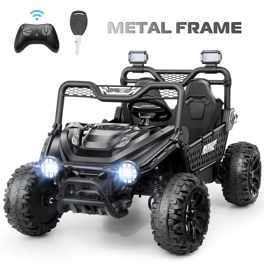 VIBESPARK XXL 24V Ride on Toys for Big Kids Ages 3-8, Key Start Metal Frame UTV with Power Display, 7AH Ride on Cars w/ 150W Motors, Bluetooth, Volume Knob, Safety Belt, Max 5mph, Pink