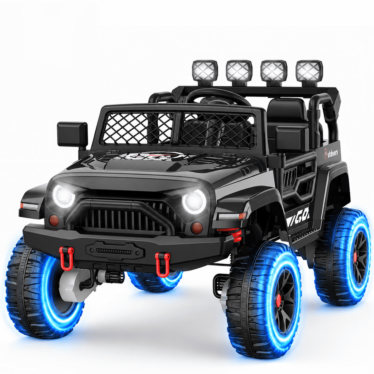 Wisairt 24V Ride on Cars, 4WD 800W Ride on Toys for Big Kids, Power Car Wheel with Remote, Kids Electric Car with 2 Seater, Music, LED Lights, Seat Belt, 3-8 Years Old, Pink