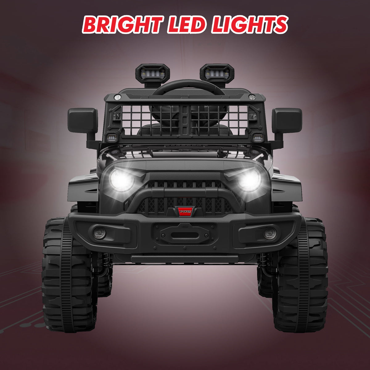 12V Kids Electric Ride-On Truck – Parental Remote Control, Seasonal Suspension, LED Lights, Wireless Connection, 2 Speeds, Standard Test Method Certified, Off-Road Toy Car