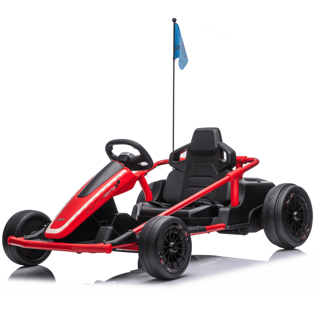Sunnyfree 24 Volt Ride on Toys for Kids, 14Ah Electric Go Kart with Remote Control, 5–10 MPH, Drift Function, 2×200W Motors, Bluetooth Music, LED Lights, Seat Belt, Pink