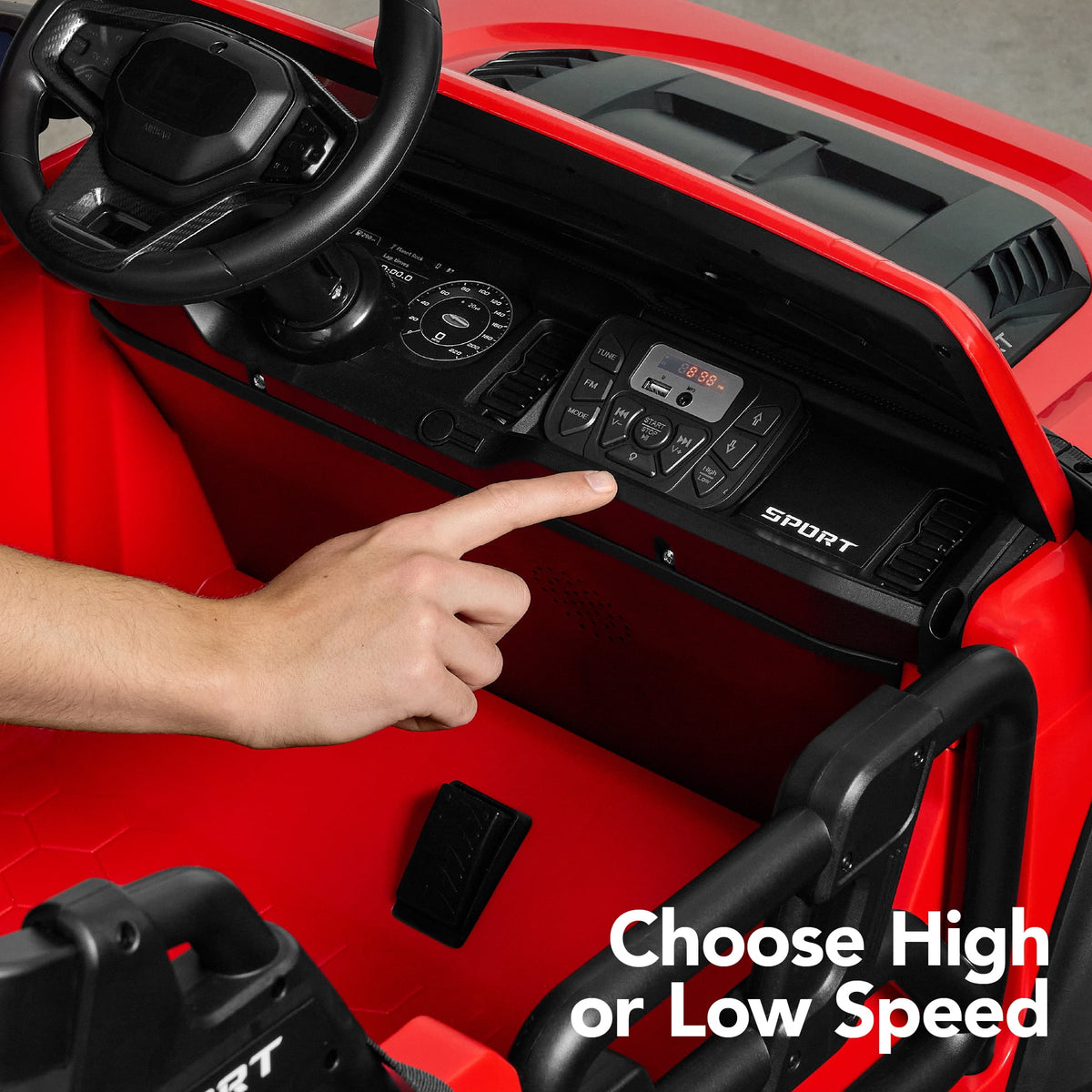 Best Choice Products Kids 24V 2-Seater Electric Ride-On Car Truck w/ Parent Control, Bluetooth, LED Lights - Red
