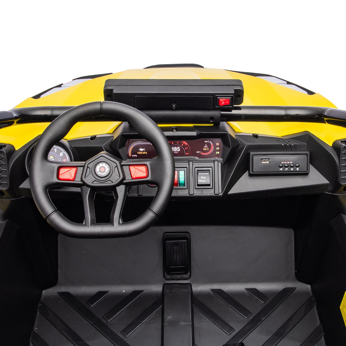 Sunnyfree 24V Ride on Toys 2 Seater UTV for Kids, 4WD 800W Electric Car with Parent Remote Control, LED Lights, Bluetooth Music, Roll Cage, Black