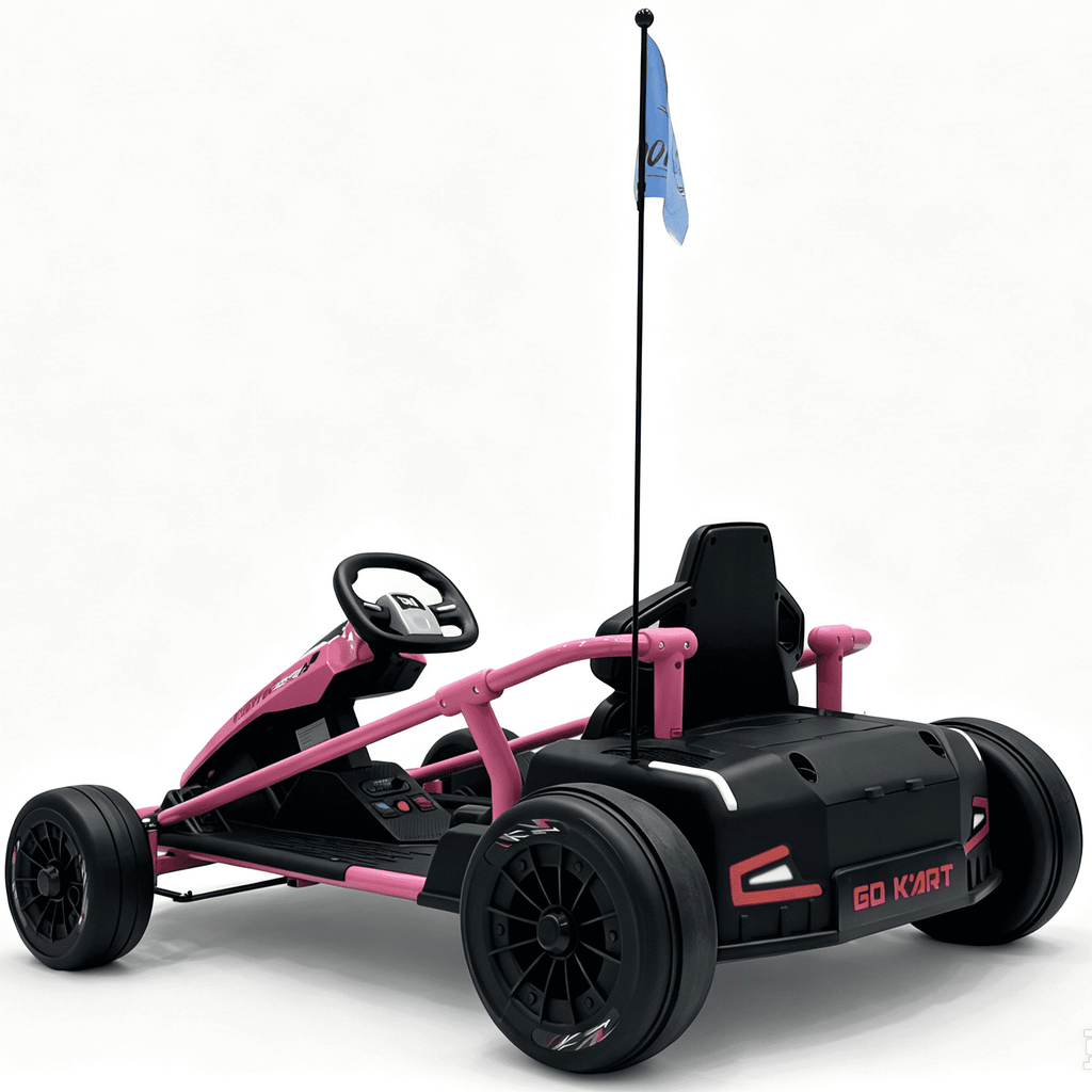 Sunnyfree 24 Volt Ride on Toys for Kids, 14Ah Electric Go Kart with Remote Control, 5–10 MPH, Drift Function, 2×200W Motors, Bluetooth Music, LED Lights, Seat Belt, Blue