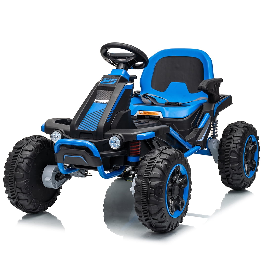 VIBESPARK 36V Ride on Toys for Big Kids Ages 6-12, 600W Ride on Cars up to 5.9 mph, Powerful 4 Wheeler Quad, Ride on ATV W/ Adjustable Seat, Ball-bearing Design, Power Display, Light Control, Blue