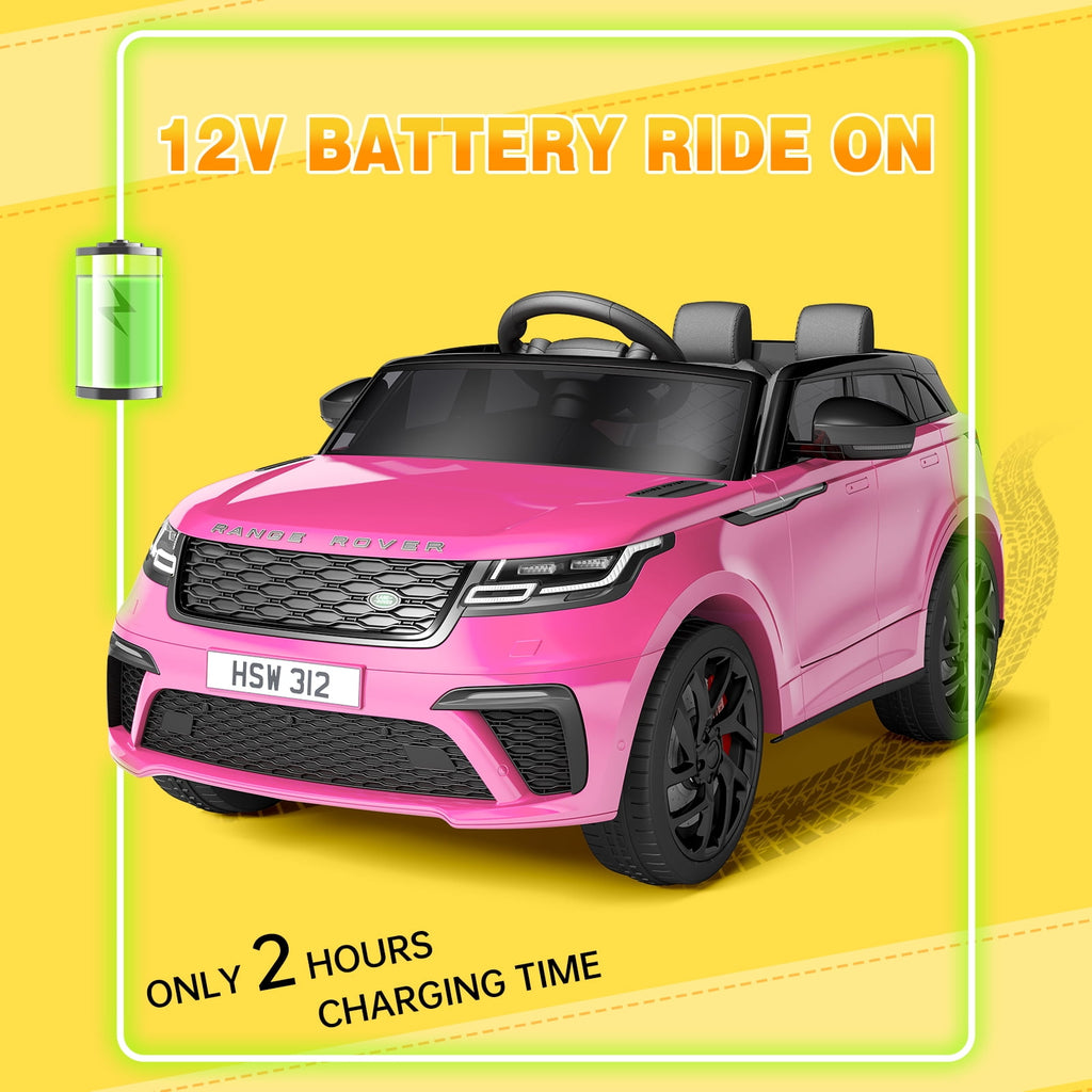 Licensed Land Rover 12V Kids Ride-On Electric Car – Remote Control, MP3, Rocking Mode, Pull Rod, Battery Powered Vehicle for Ages 4-8 – Toy Gift for Boys & Girls, Black
