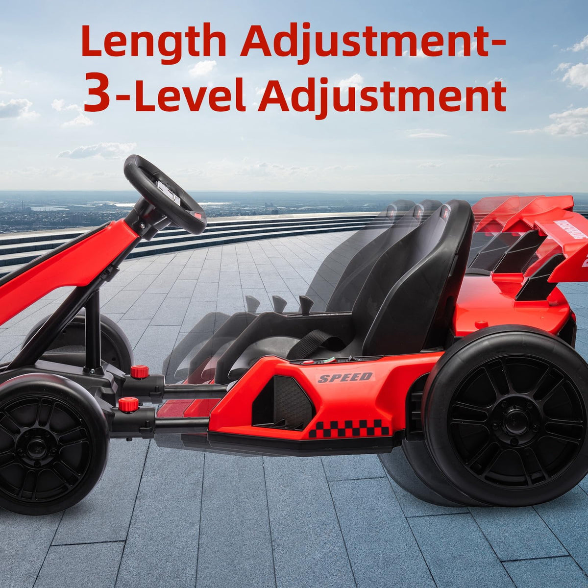 TROPOW Kids Cars Electric Ride On,24V Kids Go Kart,300W Powerful Electric Drift Kart Car with Adjustable Seat,IDE On Toy with 4 Speed Mode,Brake Pedal for Age 6-12,Christmas Gift for Kids,Gray