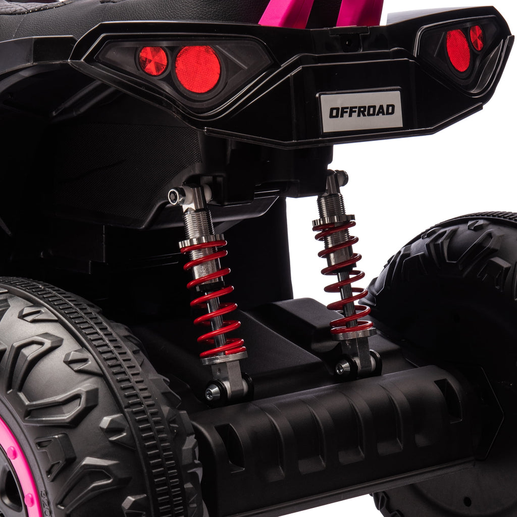 24V 2 Seater 4WD Ride on Toys ATV for Kids 4*200W 4-Wheeler Quad w/ MP3 LED Lights Music, Green
